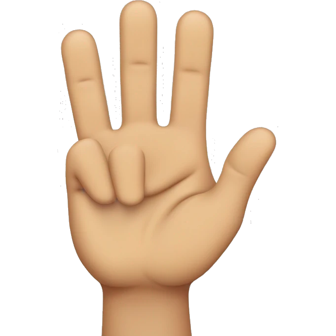Three fingers thumb second and middle on one hand emoji