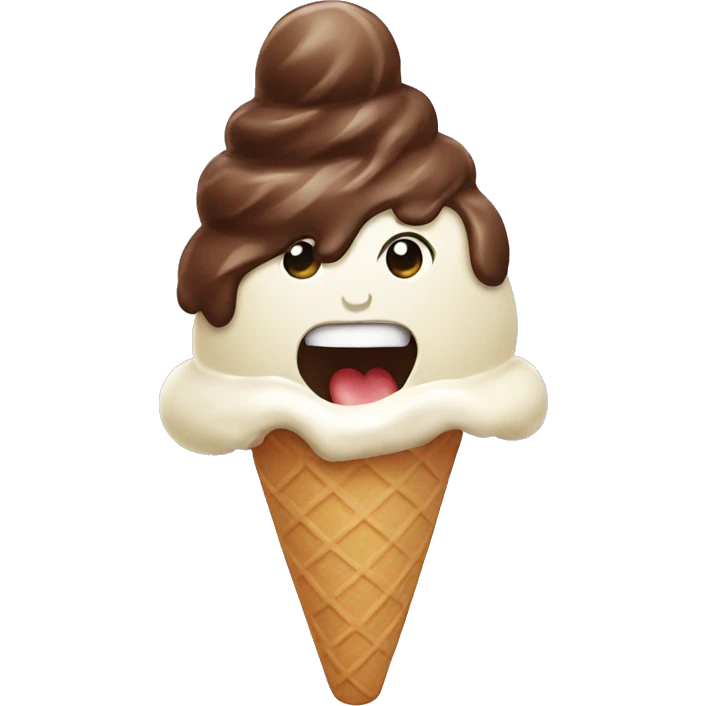Ice cream eating ice cream emoji