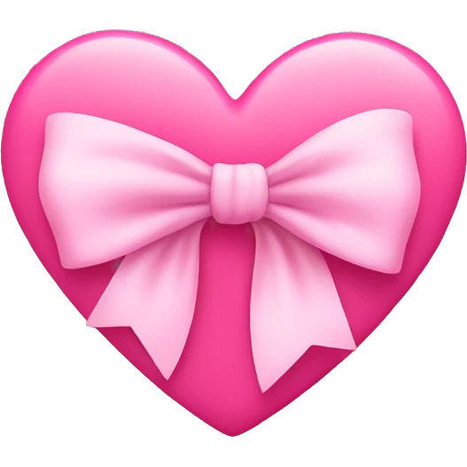 cute bow on a top of pink heart emoji