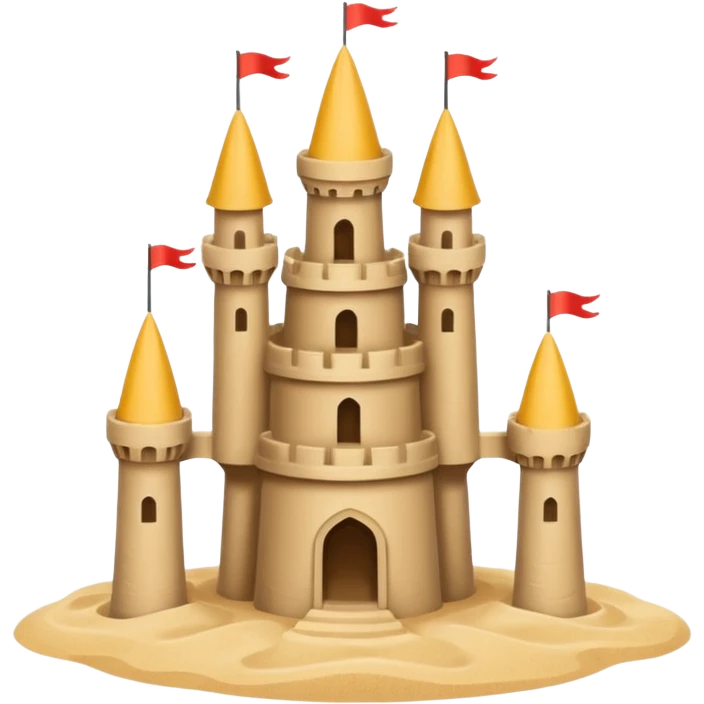 Classic tower sand castle – simple with 4 turrets and a central keep emoji