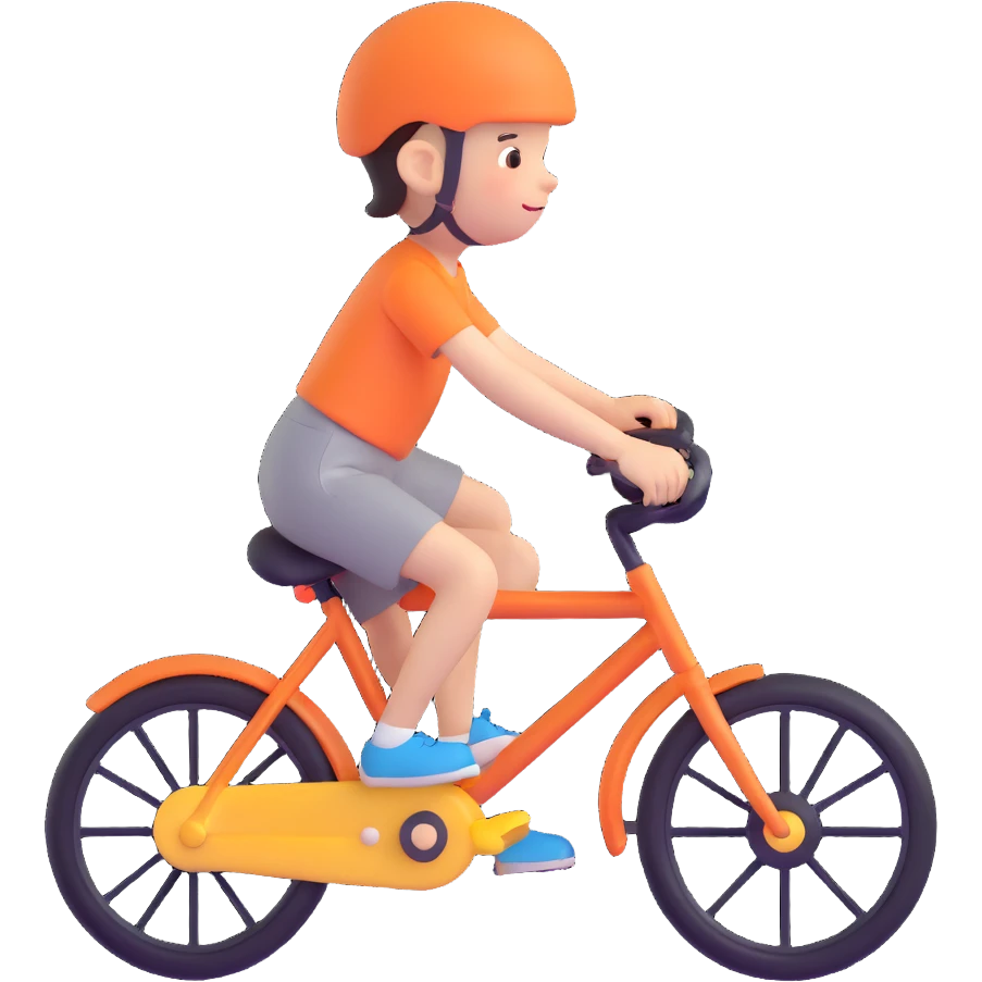 cute kid bicycle, rounded shapes emoji