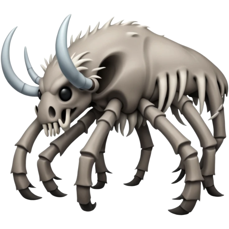 🥶+☠️+🐗+🦣+🕷 into a creepy living creature emoji