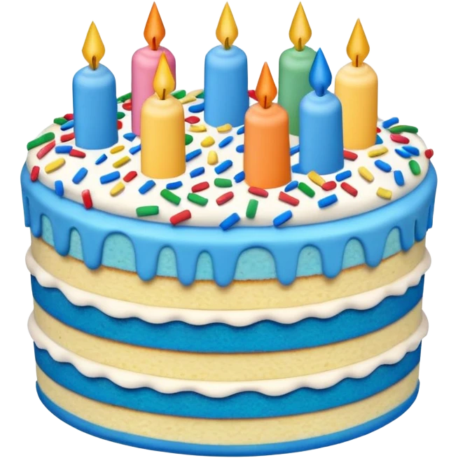blue confetti cake emoji