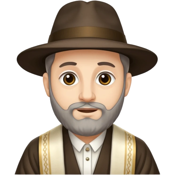 Rabbi wearing a Tallit and Borcelino emoji