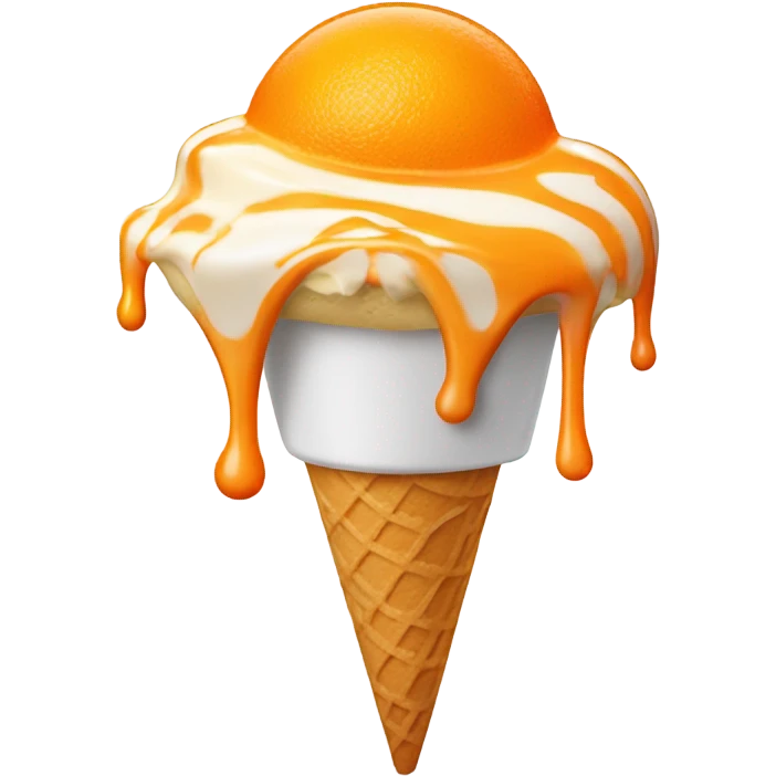 Melting orange ice cream  emoji