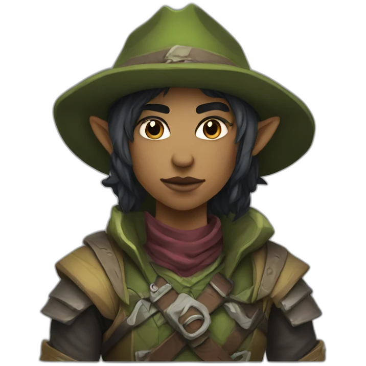 Bi-sexual non-binary half-orc ranger emoji