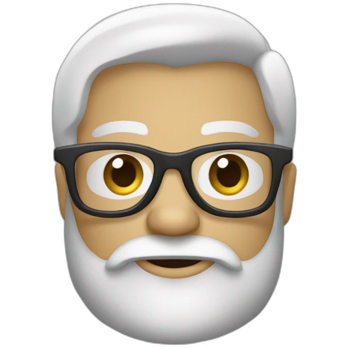 sophrologue avec lunettes et barbe court blanc emoji