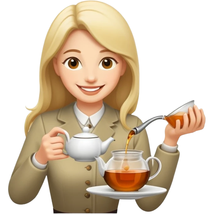 smiling person pouring tea emoji
