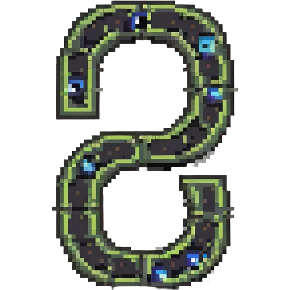 big bold letter C in lime green electric color with googly eyes on top emoji