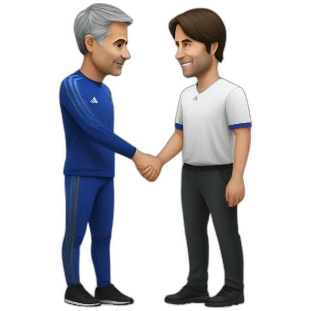Mourinho holding hands with Conte emoji
