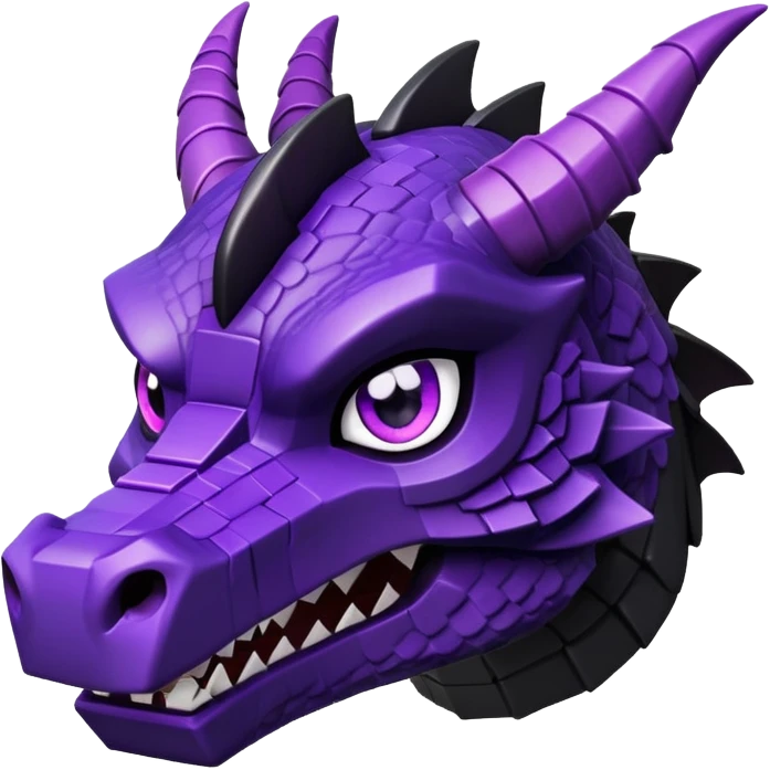 Minecraft black dragon head with purple eyes emoji