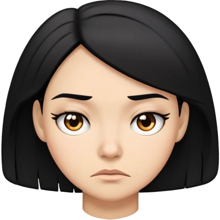 Headache female with black hair emoji