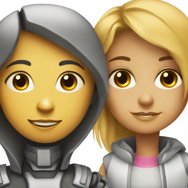 Bot and girl emoji