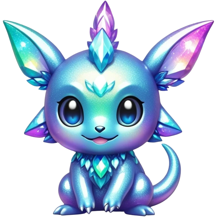 Randomly-colored sparkly chibi Fakémon-creature emoji