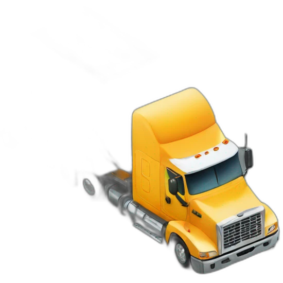 big industrial truck with a trailer seen from top emoji