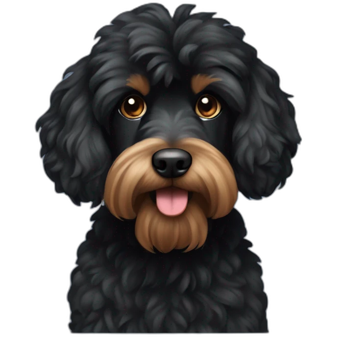 Big Black Caniche croisé yorshire emoji