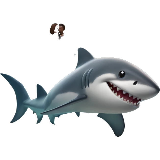 Une requin et un dauphin amoureux emoji
