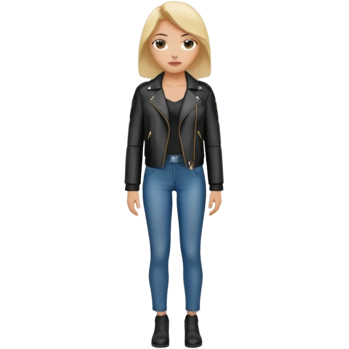Women in leather jocket, full body, different color leather jocket, close up emoji