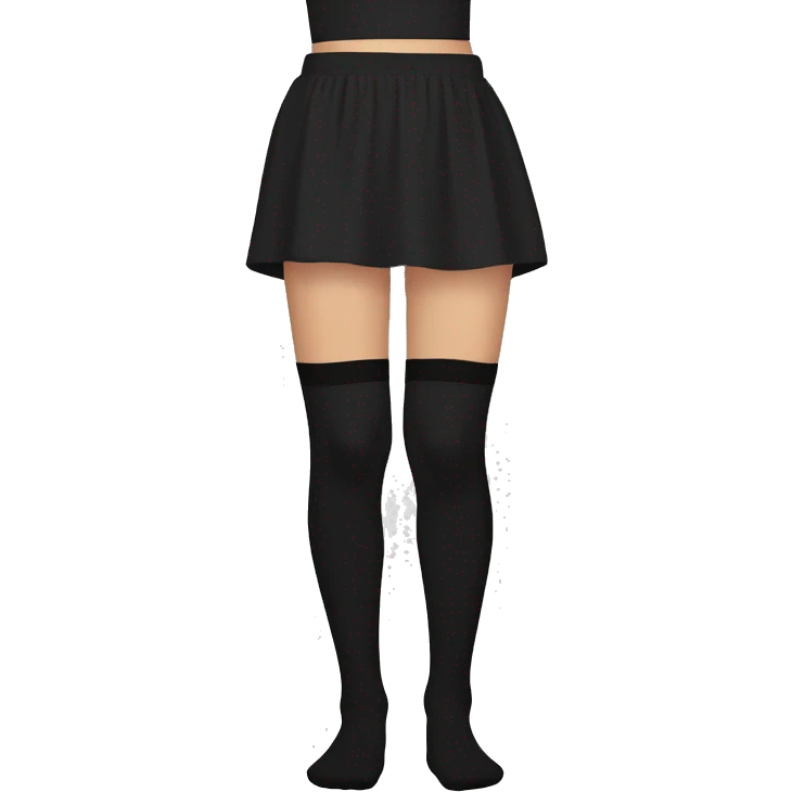 Just Plain Black over knee socks emoji