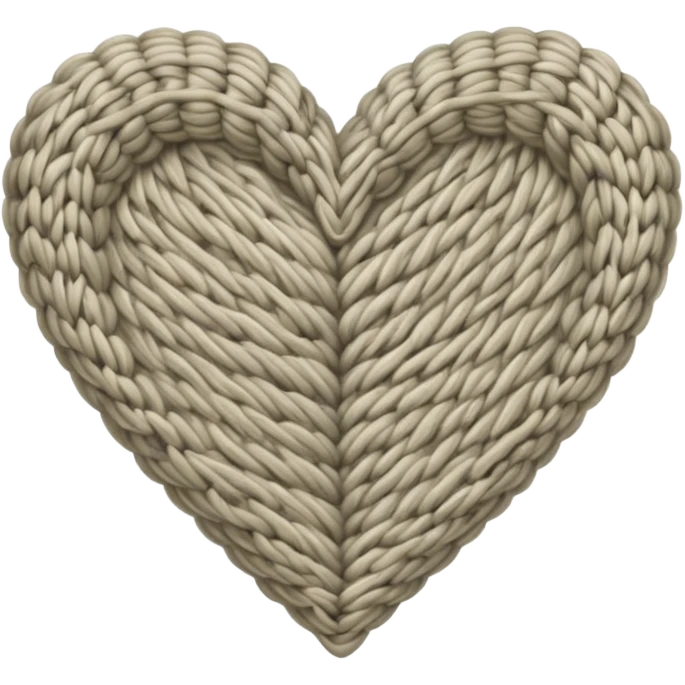 Patterned, Knitted textured, neutral colored heart  emoji