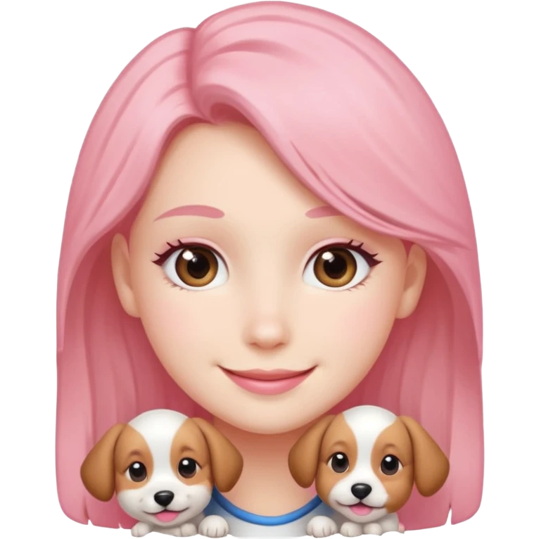 Smiling with pink blush and puppy eyes emoji