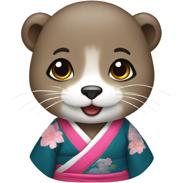 a otter face wearing traditional korean hanbok emoji