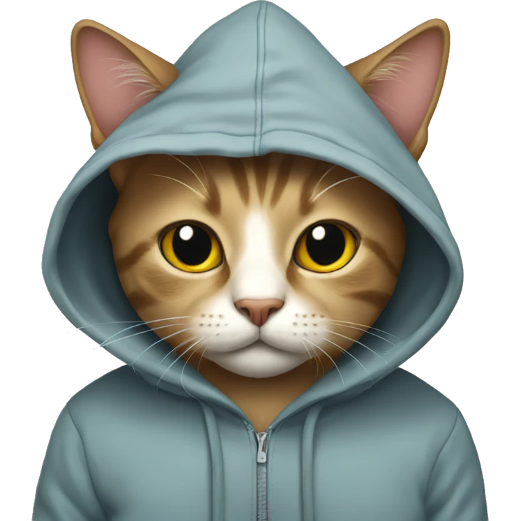 cat wearing hoodie emoji