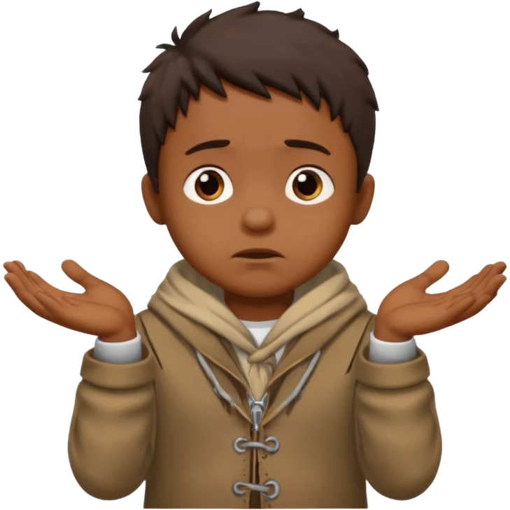 Emoji in which a small man begging emoji