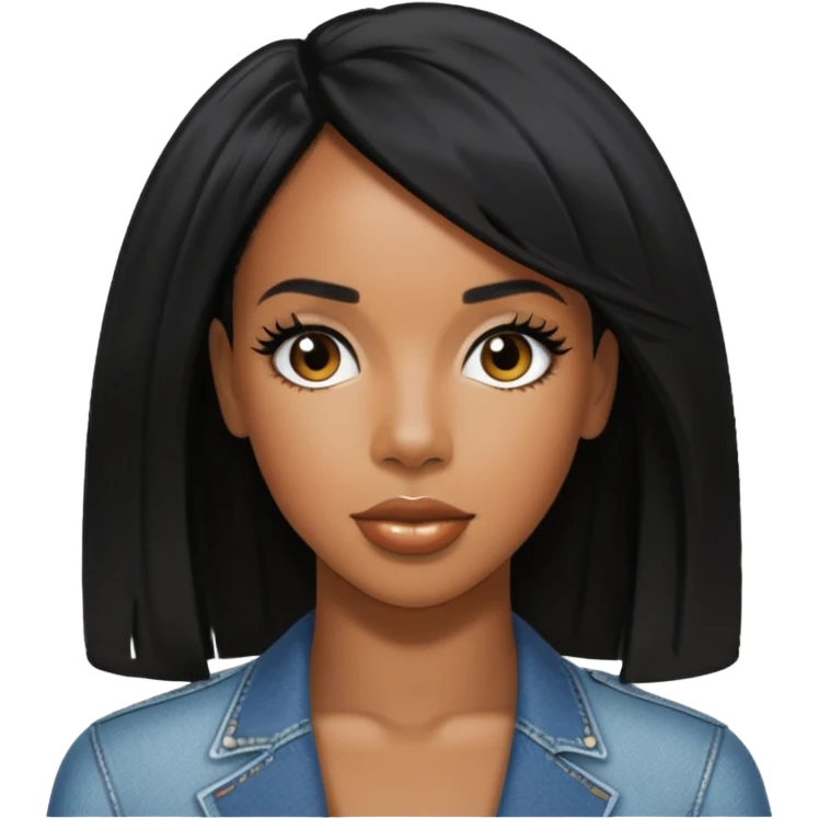 Kelly Rowland with black hair emoji