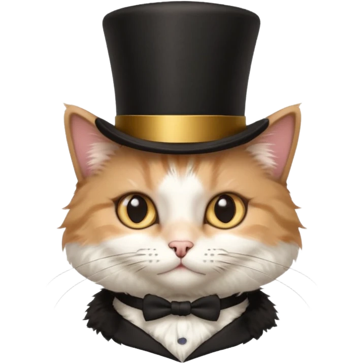 cat wearing a tophat emoji