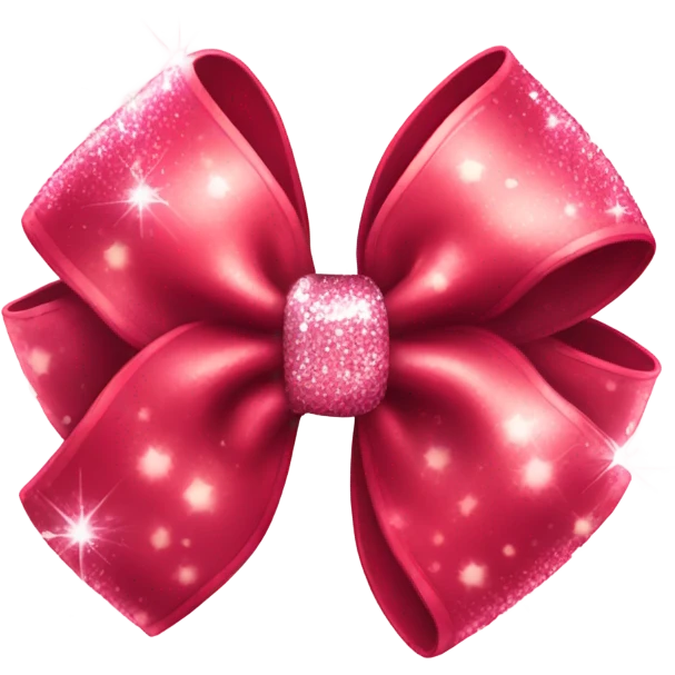 cherry color bow with sparkles emoji