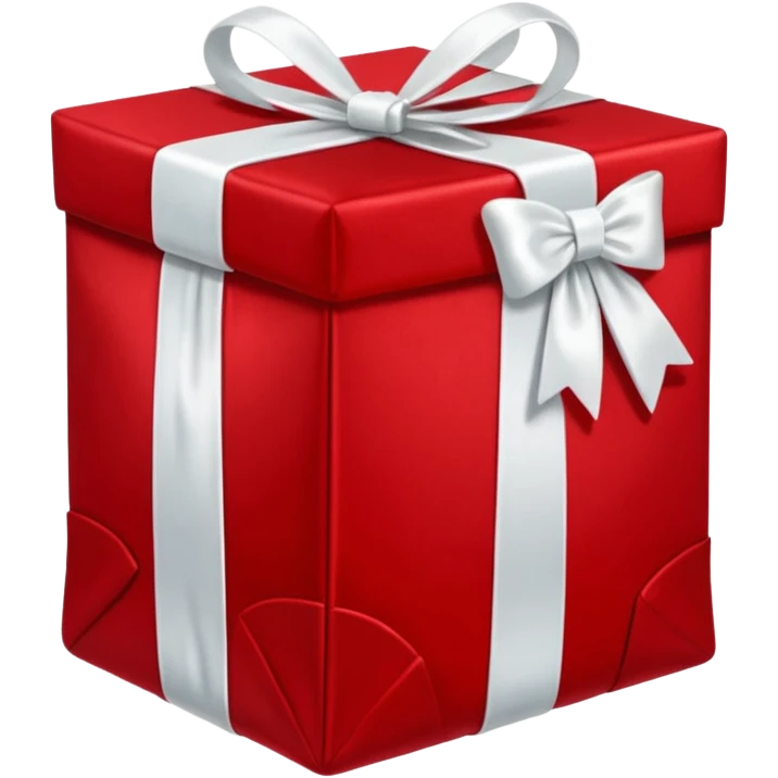 red Christmas bag with red gift boxes with white bows emoji