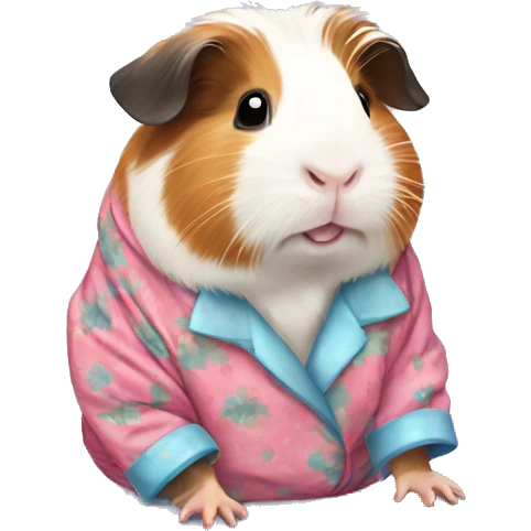 Guinea pig wearing pajamas  emoji