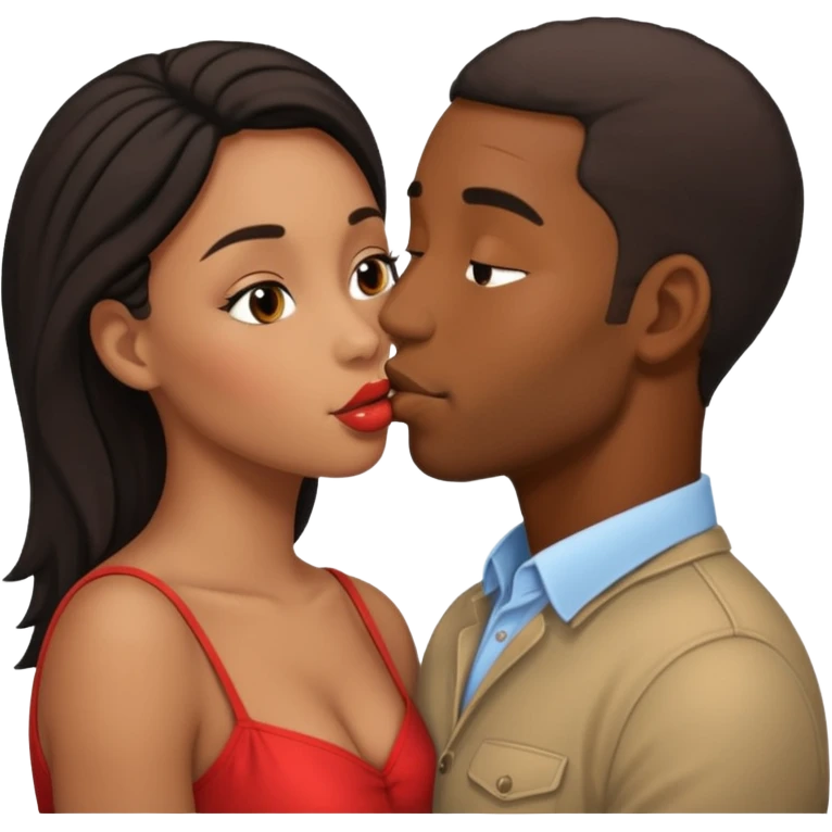 homme et femme noire qui s'embrassent emoji