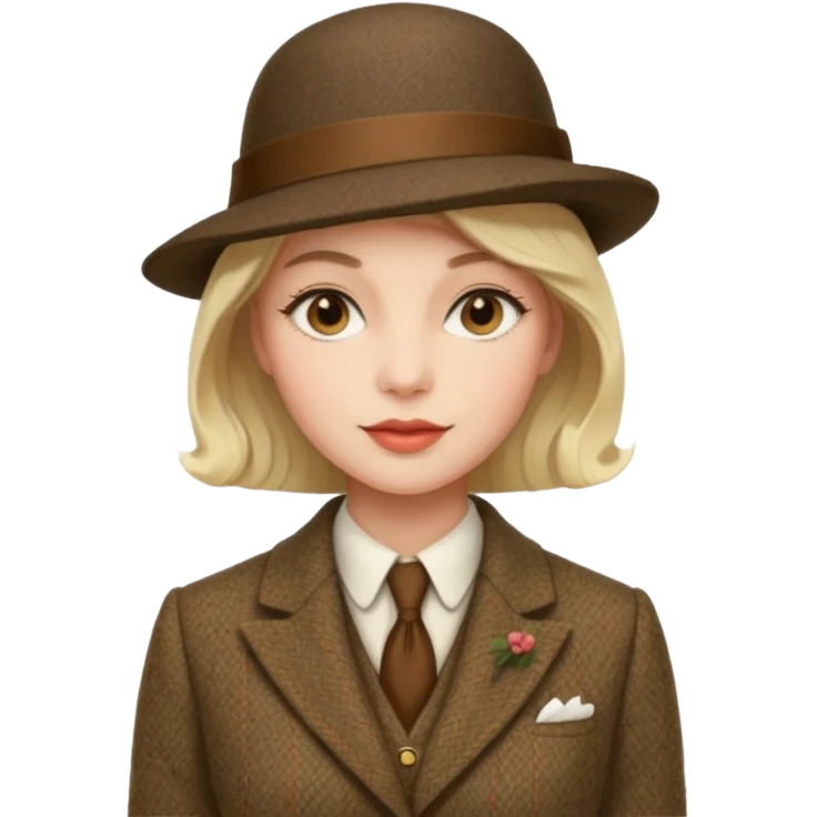 Old british vibe suit woman emoji