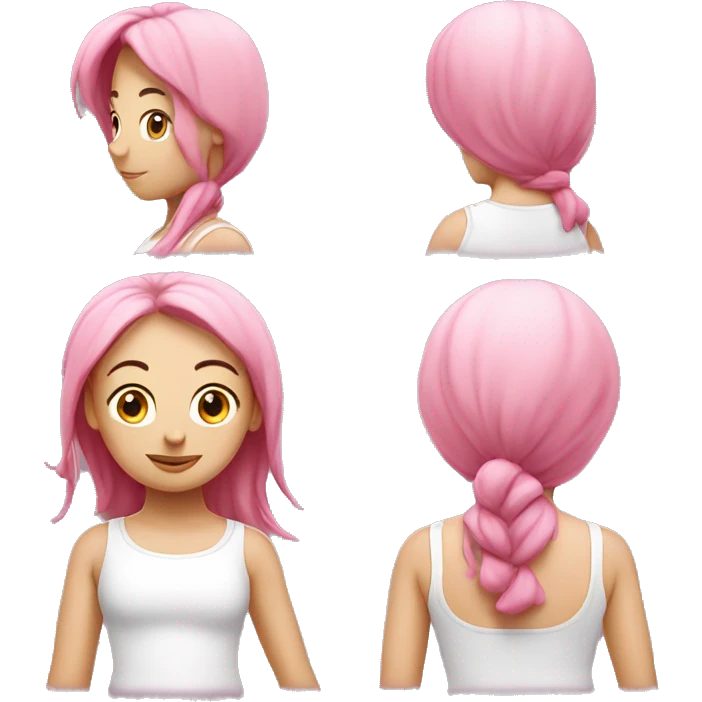 Pink girl in yoga white  emoji