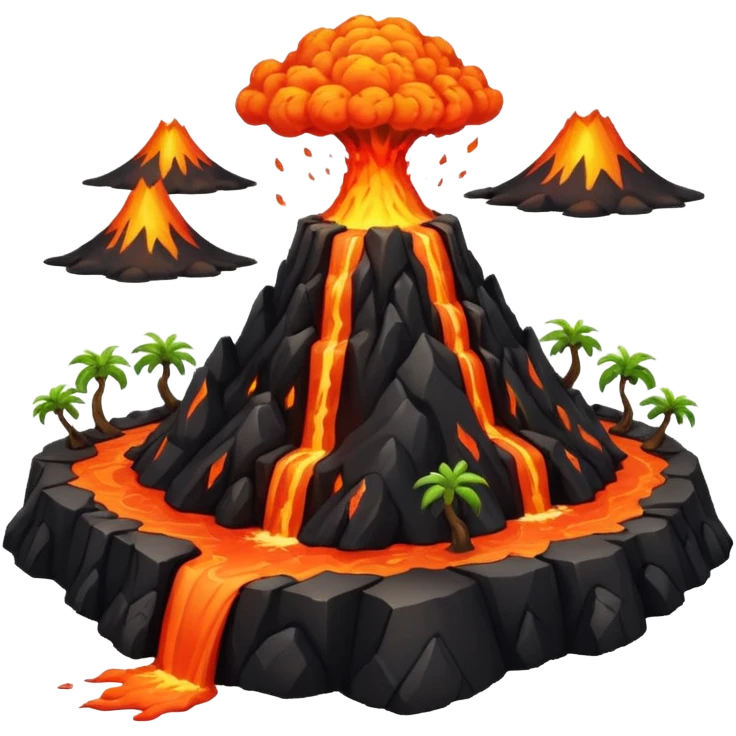 volcano flying island emoji