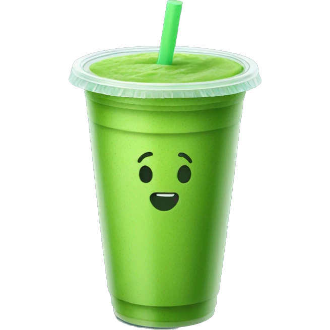 Green smoothie in a to-go cup emoji