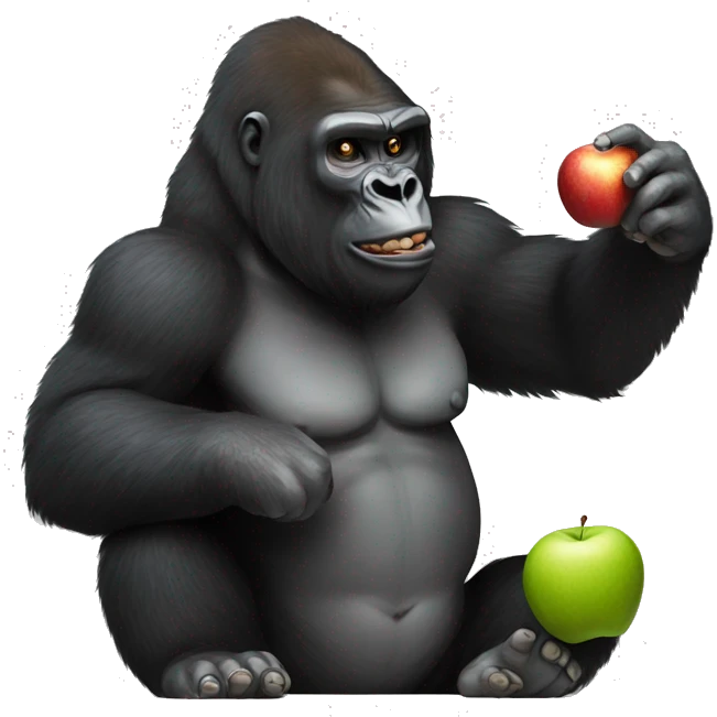 Gorilla throwing apple emoji