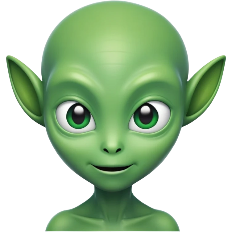 Alien with shy smile emoji