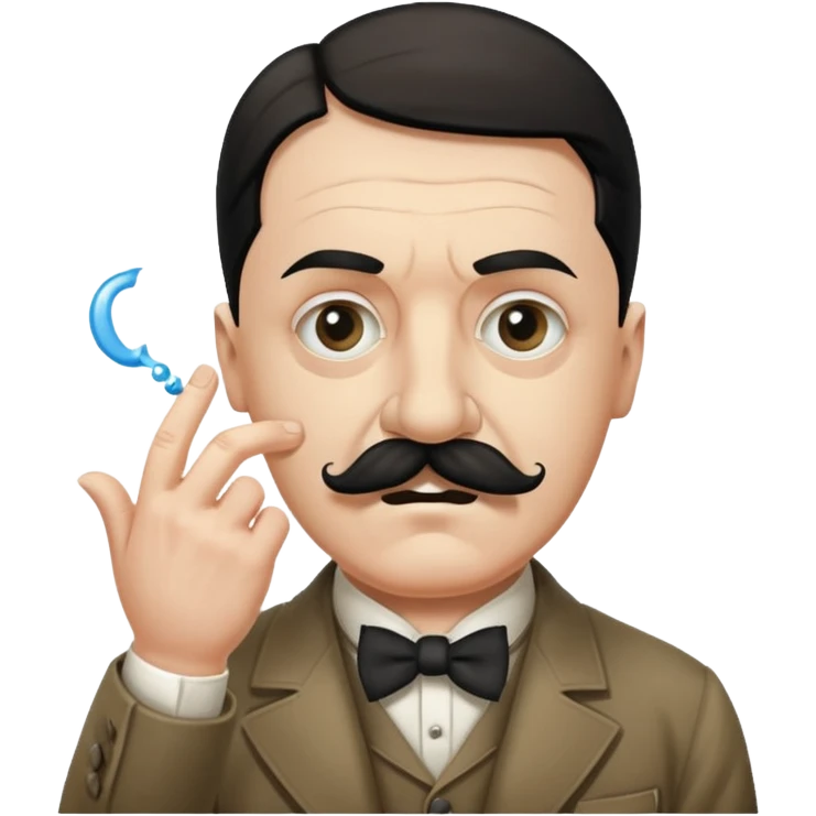 Adolf hitler with a Charlie Chaplin mustache throwing up CK emoji
