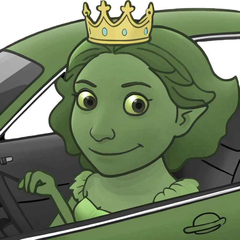 Man princess in a car  emoji