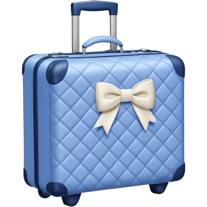 Periwinkle quilted luggage with white bow  emoji