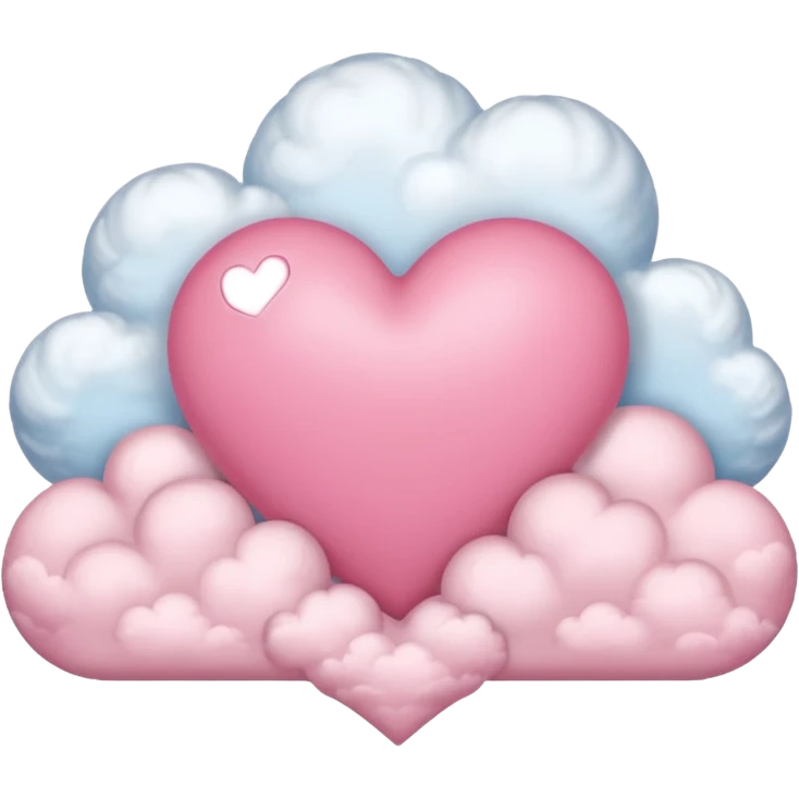 Corazón rosado con nubes  emoji