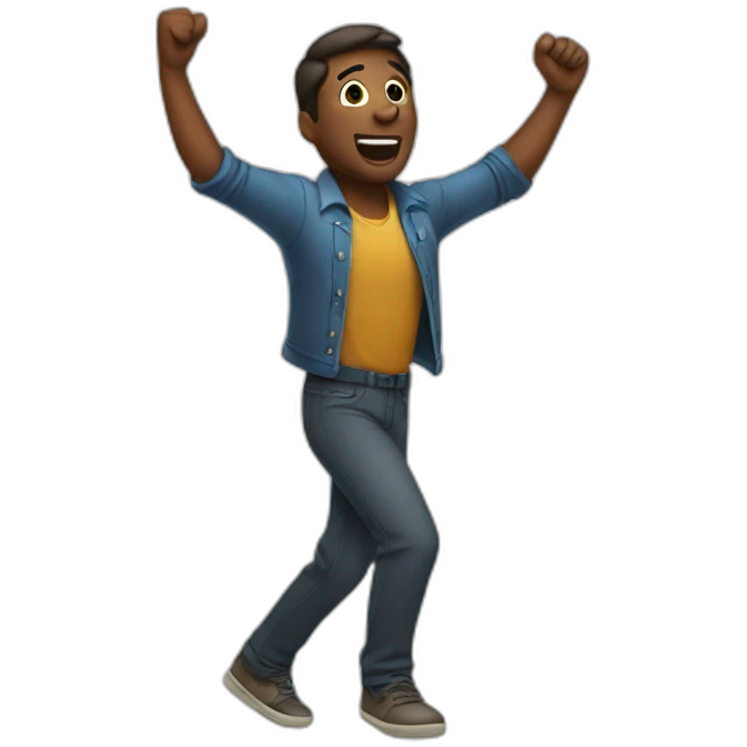 a man dancing and singing emoji