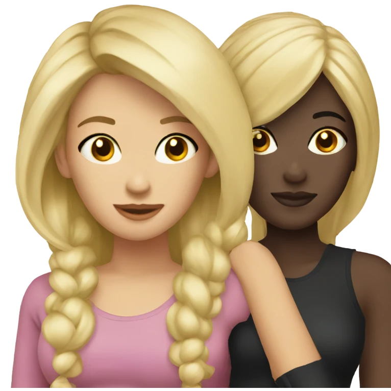 Blonde and black haired lesbians emoji