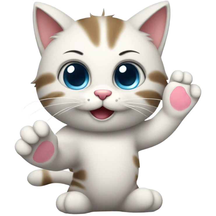 a cute cat giving highfive emoji