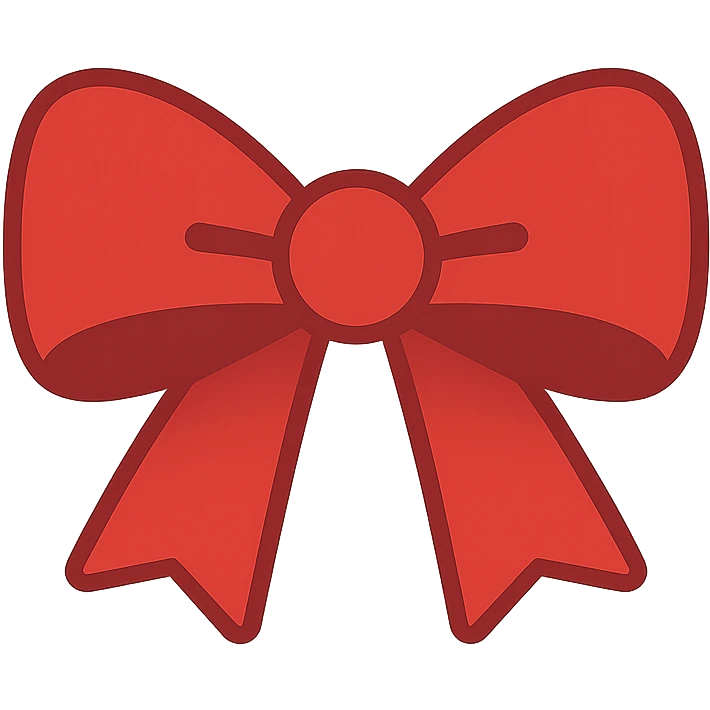red bow, flat color, minimal, no text emoji