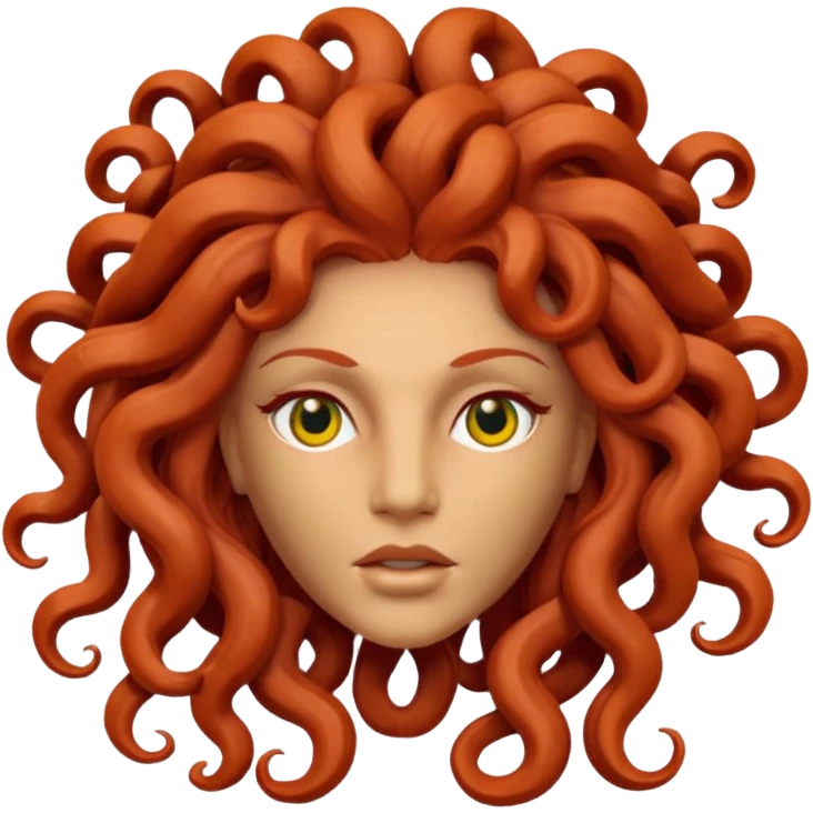 statue head medusa red hair clay emoji