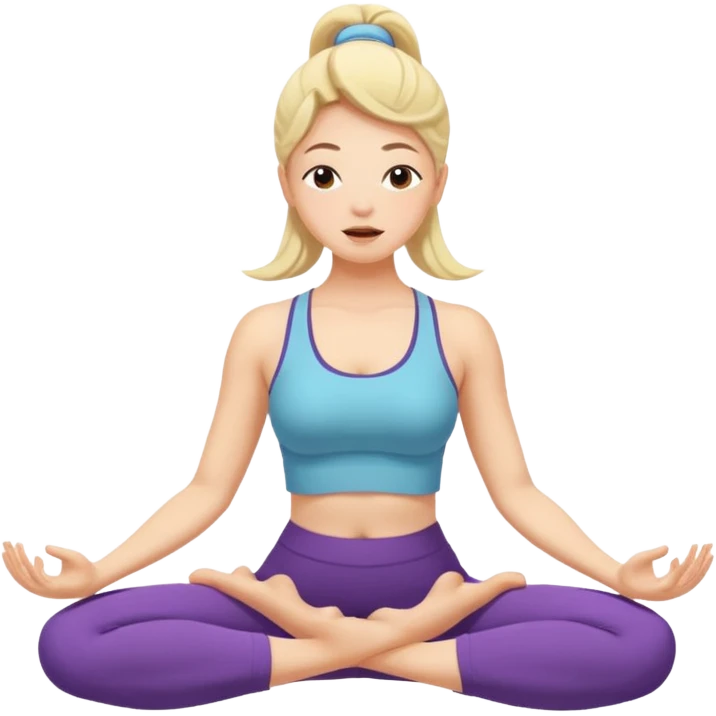 woman burping during yoga practice emoji